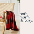 thumbnail image 3 of Great Bay Home Cozy Plush / Sherpa Reversible Throw Blanket, 50" x 60", Red / Black Buffalo Check, 3 of 6