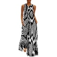 thumbnail image 2 of 2024 Black White Snakeskin Dress Animal Snake Print Cute Maxi Dress Korean Fashion Boho Beach Long Dresses Clothing 3XL 4XL 5XL, 2 of 6