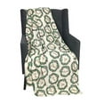 thumbnail image 6 of Serafina Home Christmas Holiday Throw Blanket: Decorative Wreath with Greetings Cheers Merry Peace Joy on Ivory Beige Background, 6 of 7