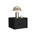 thumbnail image 2 of Pemberly Row Floating Nightstand Engineered Wood Handy Drawer Black, 2 of 7