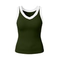 thumbnail image 5 of Amzcrzy Womens Tank Tops Casual Solid Color Sleeveless Tops for Women Trendy Contrast Color Straps V Neck Workout Tops Versatile Knit Ribbed Summer Going Out TopsL, 5 of 5