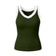 thumbnail image 4 of Mujeres Blusas de Verano sin Mangas Cuello en V Cuello Sólido Camiseta, Poliéster Suave Desgaste Diario Casual, Longitud Regular, 4 of 5