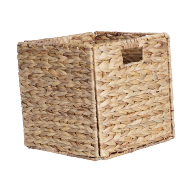 Cesta de almacenamiento plegable de cuadrada con asas para escritorio de oficina 30cmx30cmx30cm