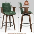 thumbnail image 5 of LainTene Bar Stools Set of 3, 26" Bentwood Barstools with Arms High Back, Mid-Century Modern Counter Height Swivel Bar Chairs for Kitchen Island, 5 of 7