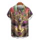 thumbnail image 2 of TaTaai ashion Men's Mardi Gras Turndown Collar Shirt, Printed Short-Sleeve Casual Button Top, Soft Fabric for Summer Casual Daily Outdoor Occasions Gift, 2 of 6