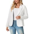 thumbnail image 4 of JWD Women's Single-Button Tailored Blazer Jacket – Notch Lapel, Lightweight Suit Coat White 18, 4 of 8