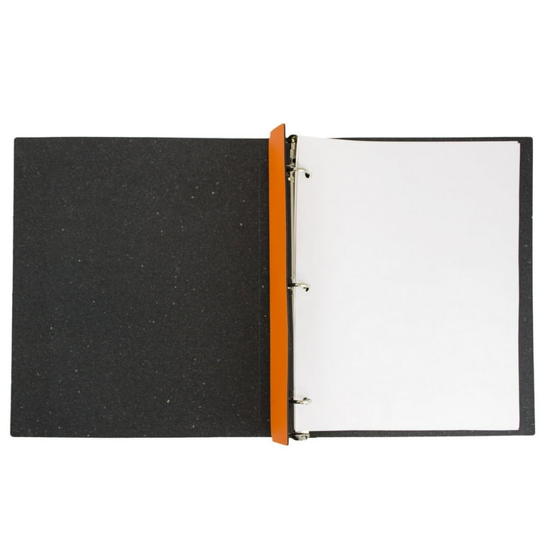 Jam Paper Italian Leather 3/4 3-Ring Binder, Orange (369231771)