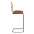 thumbnail image 4 of Pemberly Row Cane Back Vegan Leather Bar Height Stool (Set of 2) in Brown, 4 of 4