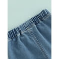 thumbnail image 6 of Liacowi Toddler Baby Girl Ripped Jeans High Waist Flare Pants Elastic Casual Denim Trousers with Pockets, 6 of 8