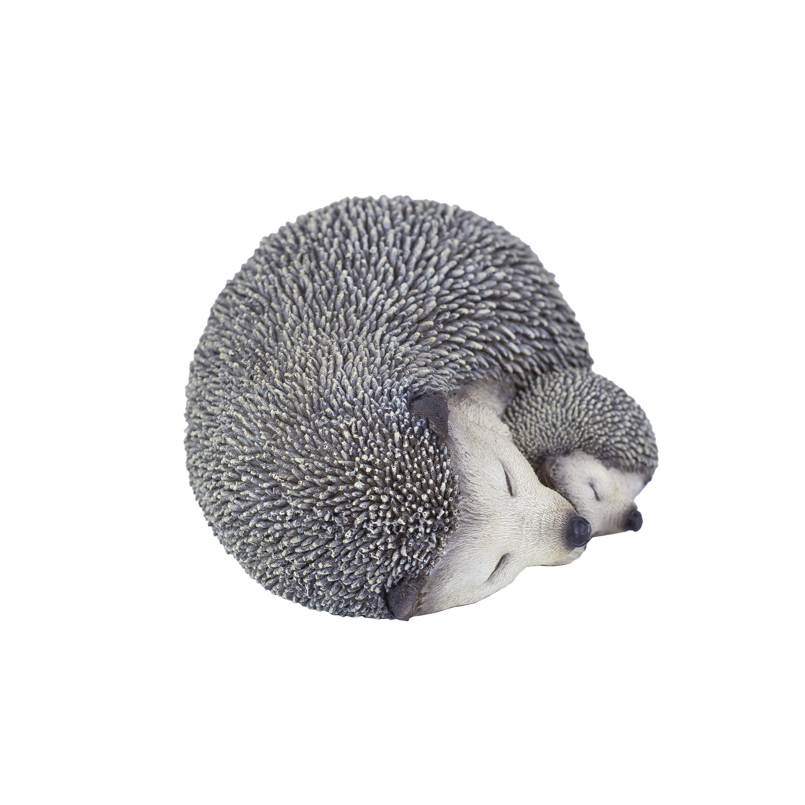 SOREAL Off-white Sleeping Mother Baby Hedgehog Decorative Figurine for Home & Office Décor, Handcrafted Resin Statue, Weather-Resistant Indoor/Outdoor Decor