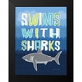 thumbnail image 2 of Marrott, Stephanie 12x14 Black Modern Framed Museum Art Print Titled - Sharks, 2 of 5