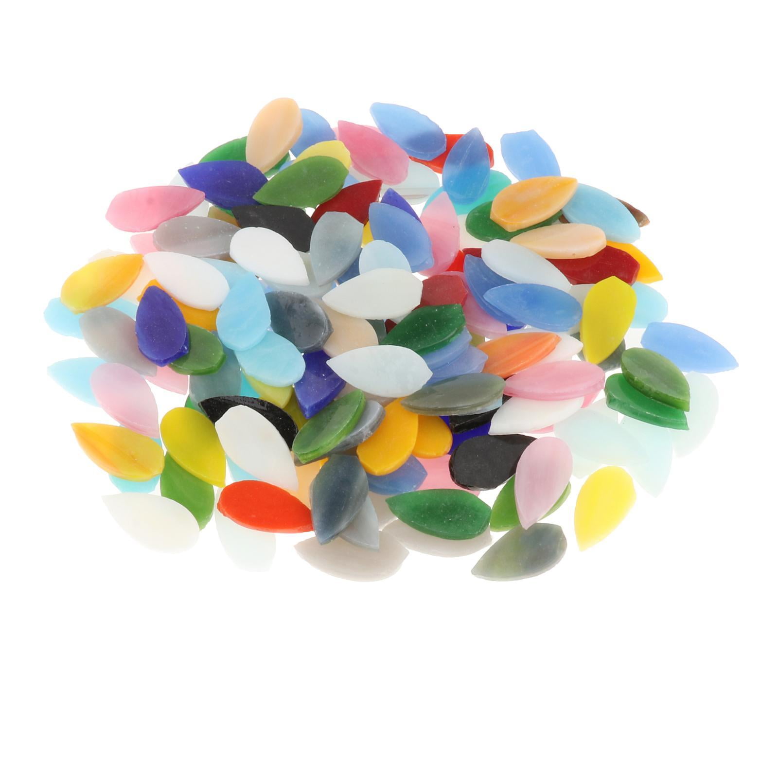 Milageto 2X 150Pack Water Drop Mosaic Tiles Flower Leaves for Flowerpots Cups Decoration