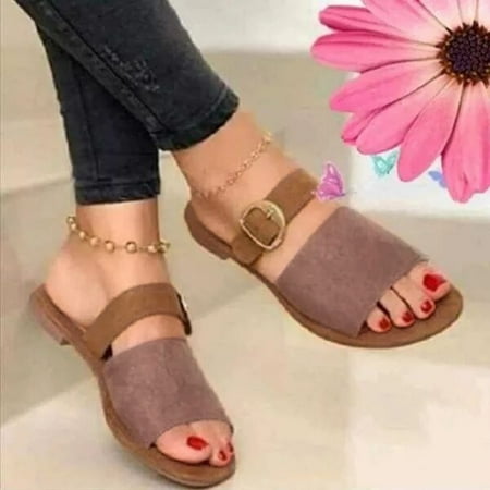 

sandals women summer mixed colors buckle strap shoes beach open toe breathable sandals