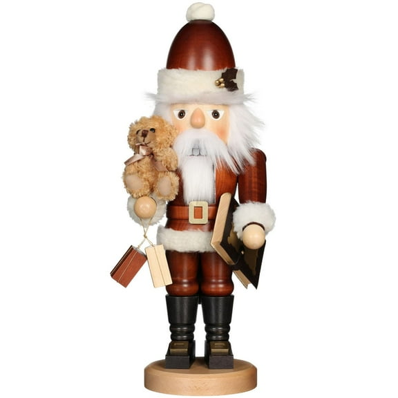 Alexander Taron 18" Black and Brown Christian Ulbricht Santa with Teddy Nutcracker Decoration
