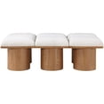 thumbnail image 3 of Meridian Furniture Pavilion Cream Boucle Fabric Bench, 3 of 9