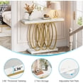 thumbnail image 5 of Tribesigns White Gold Console Table, Modern Entry Table with Gold Legs, Faux Marble Accent Table Entrance, Living Room, Hallway (Gold & White), 5 of 5