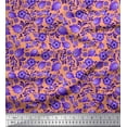 thumbnail image 1 of Soimoi Georgette Viscose Fabric Dot,Leaves & Floral Artistic Printed Fabric 1 Yard 42 Inch Wide, 1 of 1
