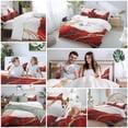 thumbnail image 6 of Red Marble Bedding 3 Piece Duvet Cover Set Queen Size, Modern Ink Painting Art Abstract Soft Microfiber Comforter Cover with Zipper Closure & Pillowcases, Wrinkle & FadeResistant Quilt Cover, 6 of 9