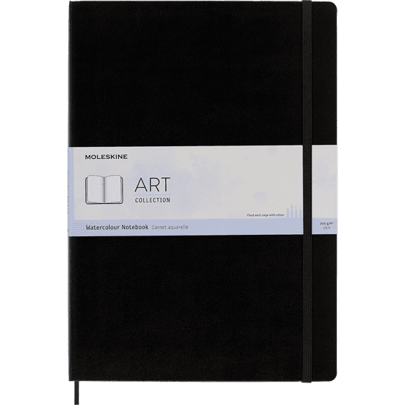 Moleskine Art Watercolour Notebook, Hard Cover, A3 (11.75" x 16.5"), Plain, Black