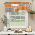 thumbnail image 3 of Abstract Orange Gray Oil Painting Window Valance Curtain Vintage Texture Rod Pocket Short Curtain for Living Room, Bedroom & Kitchen Window Decor 54x18in, 3 of 8