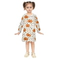 thumbnail image 2 of Girls' long-sleeved dress Cute Ghosts and Pumpkins Girls' A-line dress with ribbed cuffs Soft and comfortable, 2 of 6
