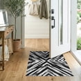 thumbnail image 2 of ODIKA 2'x3' Washable Doormat Non-Slip, Low Pile Motif Interlocking Diagonal Brushstroke Minimalist Abstract Splatter Refined for Entryway, Kitchen, Laundry Room, 2 of 7