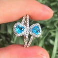 thumbnail image 3 of K-KED Wedding Ring Women Gorgeous 925 Silver Plated Cubic Zircon Delicate Jewelry Sz 6-10-8, 3 of 6