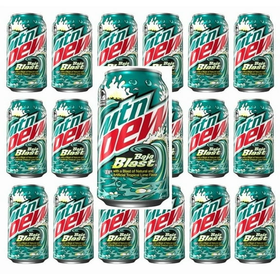 Mountain Dew Baja Blast Tropical Lime & Citrus Soda Pop, 12 fl oz (Pack of 18