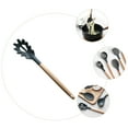 thumbnail image 6 of Silicone Pasta Fork Slotted Spaghetti Server Noodle Spoon Claw Noddle Grabber Serving Ladle with Wood Handle Spaghetti Spoon, 6 of 10