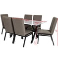 thumbnail image 2 of Comedor Luver MOBILKRAFT 6 Sillas Tubular Cuadrado Cubierta de Cristal Estilo Contemporáneo Color Chocolate, 2 of 2
