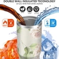thumbnail image 3 of Floral 30oz Handheld Travel Tumbler with Handle – Double Wall Stainless Steel Insulated Cup, Flip Straw Lid, Leak-Proof & BPA-Free, Durable Hot & Cold Drink Mug,Thanksgiving, Xmas, Spring ,Flower, 3 of 6