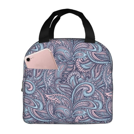 Insulated Lunch Bag for Women Men - Plant Paisley Leakproof Cooler Lunch Box for Women Men  Lunch Tote Bags for Work School Picnic Travel