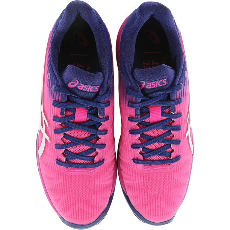 Asics women's solution speed ff tennis shoes pink glow and white top