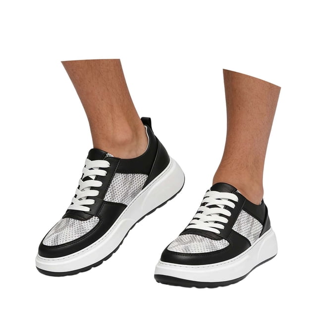 Chaussures Décontractées Talon Épais Rehausse Design Moderne à Enfiler Chaussures Confortables Bout Rond pour Couple Usage Quotidien