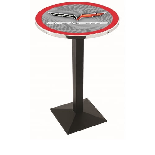 Holland Bar Stool 36-Inch Corvette Black/Red/Silver Pub Table - L217