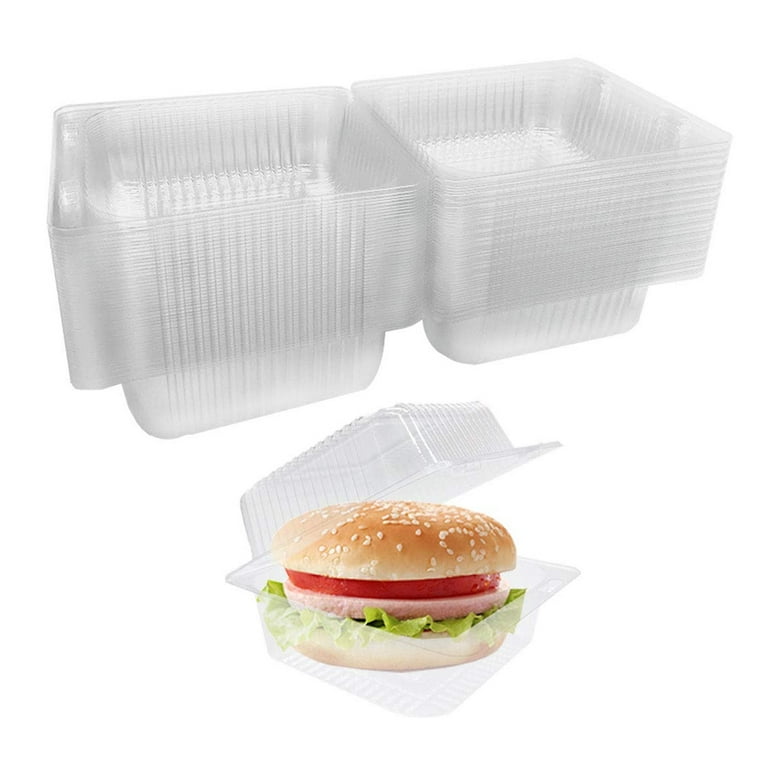 50 PCS Clear Plastic To Go Containers Disposable Take out Food