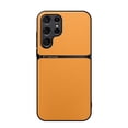 thumbnail image 1 of Magnetic TPU Soft Bumper Case with Leather Texture for Samsung Galaxy S25 Ultra, Slim Shockproof Design with Built-in Magnetic Ring (Autumn Yellow,for Galaxy S25 Ultra), 1 of 7