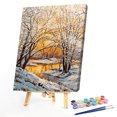thumbnail image 2 of Cuadros Decorativos Pintado a mano sobre lienzo DIY Snow Treetops pintura al óleo por números Kit de dibujo artesanal Likrtyny embutido en tela, 2 of 9
