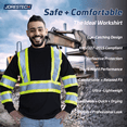 thumbnail image 6 of JORESTECH Hi-Vis Long Sleeve Safety Shirt, Two-Toned (Black, 4XL), 6 of 8