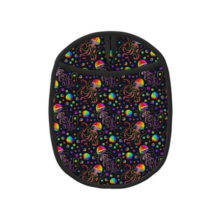 

Pofeuu Rainbow Jellyfishes Print Silicone Pot Mat Mitten With Hanging Loop Heat Resistant Oven Mitts Non-Slip Bbq Baking Smoking Potholders
