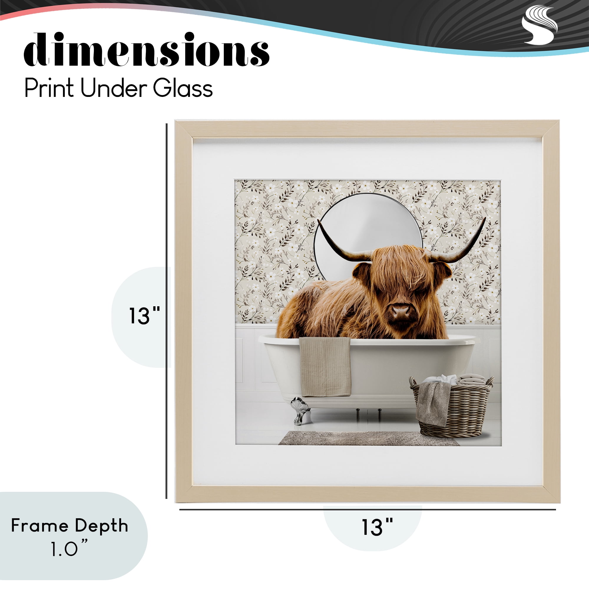 Stupell Industries Cottage Cattle Bath Time Birch Framed Print Under Glass, design by CAD Designs