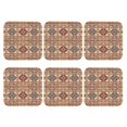 thumbnail image 2 of Bingfone Vintage Traditional Tribal Aztec Leather Drinks Coasters with Set of 6,Suitable for Home Kitchen,Coffee Cup Coasters Home Gift, 2 of 9