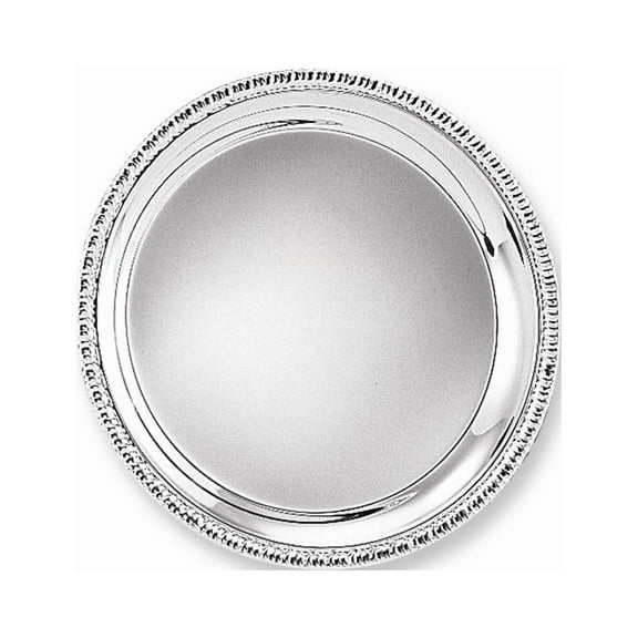FB Jewels Silver-plated 10 Inch Round Fancy Edge Tray