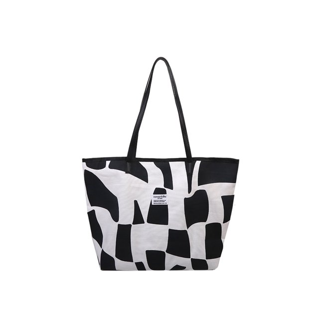 SAYOO Bolso de hombro con patrón geométrico para mujer, bolsos con botones magnéticos de alta capacidad, bolso de lona de viaje SAYOO casual