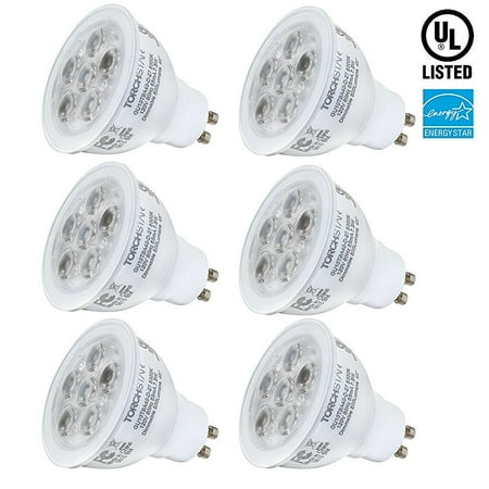 6 Pack MR16 GU10 7.5W LED Light Bulbs, Dimmable LED Bulbs, 5000K (Best Gu10 Led Lights)