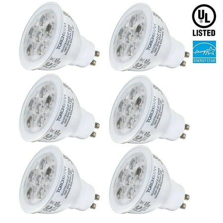 6 Pack MR16 GU10 7.5W LED Light Bulbs, Dimmable LED Bulbs, 5000K (Best Gu10 Led Light Bulbs)