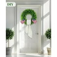 thumbnail image 6 of 20'' Boxwood Wreaths Front Door Artificial Spring Wreath. Wreaths for Front Door Farmhouse Wedding Green Year Round Indoor Outdoor for Summer Wreath St Patricks Day Decorations -(Hello Sign), 6 of 9