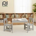 thumbnail image 5 of PJ Wood Children's Table and 2 Chairs Set for Kids Ages 1-5 Years Old, Grey, 5 of 10