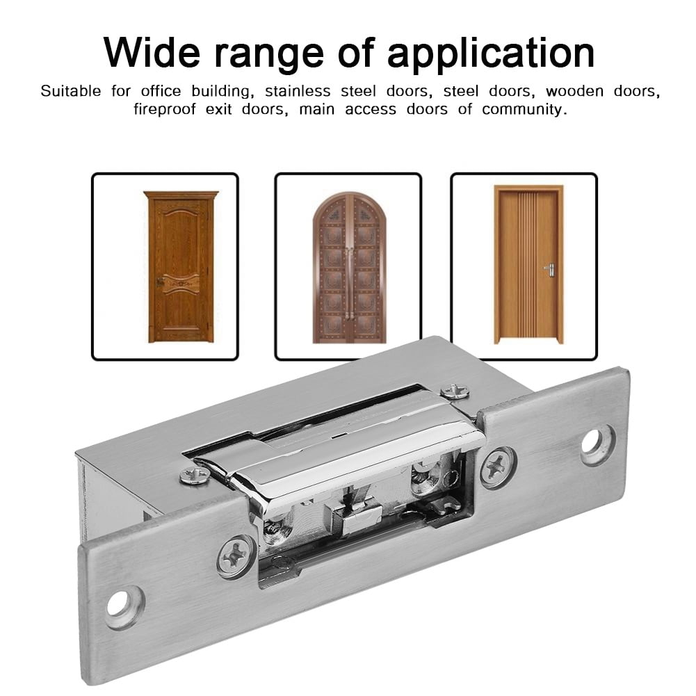 12V Adjustable Narrow-Type Electric Strike Door Lock Double Unlock Mode Access 