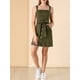 thumbnail image 5 of Vestido de mezclilla A-Line con tirantes ajustables para mujer INSPIRE CHIC XL color verde ejército primavera verano, 5 of 7